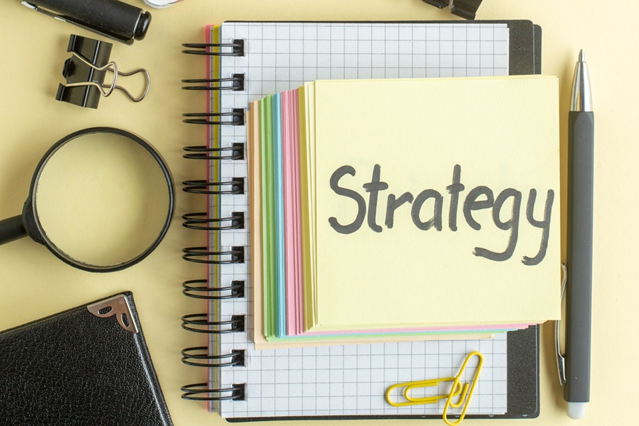 top view strategy written note - strategic planning